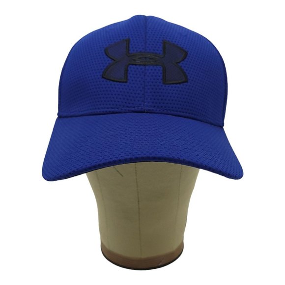 Under Armour Stretch Fit Adult M/L Cap Golf Hat Baseball Embroidered UA Blue - Picture 7 of 12